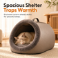 🐾 Enclosed Plush Pet Bed – Cozy Cave-Style Sleeping Space for Cats & Dogs
