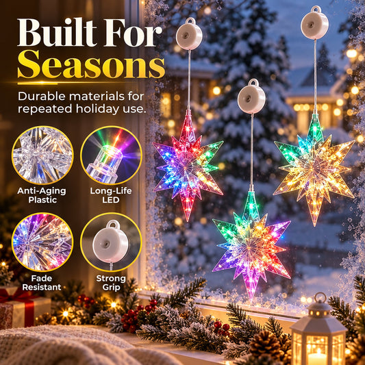 Battery-Operated LED Christmas Window Lights